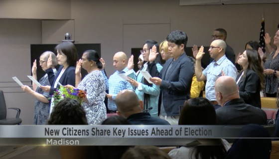 Naturalization ceremony, WKOW screenshot